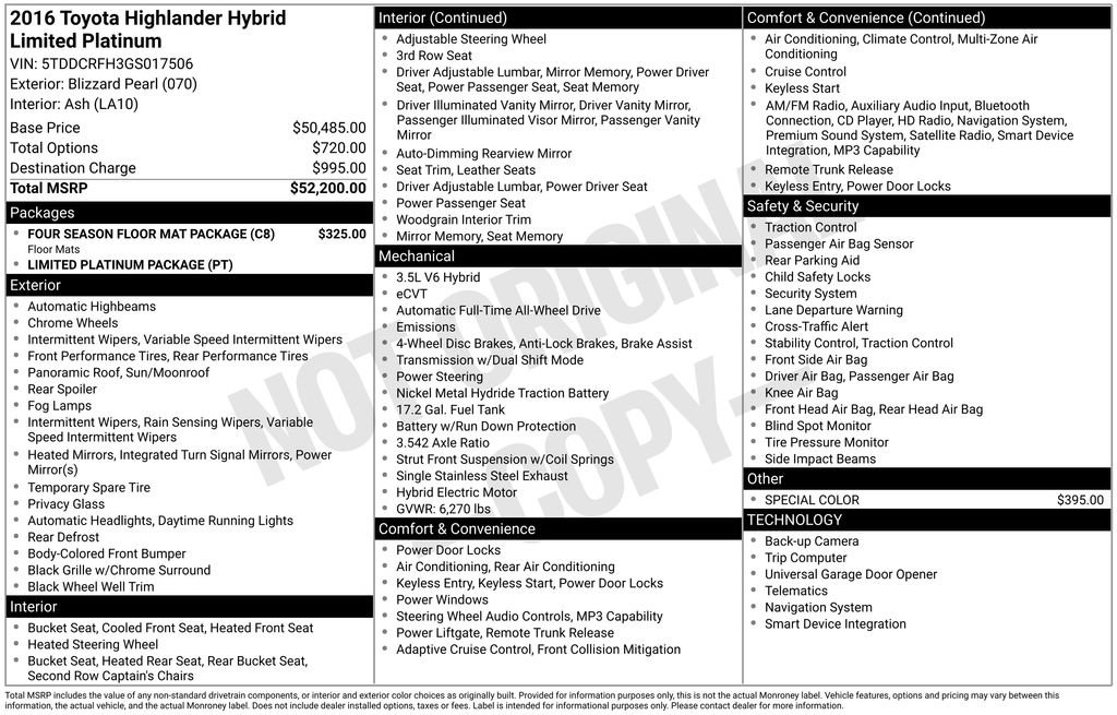 Used 2016 Toyota Highlander Limited Platinum w/ Four Season Floor Mat Package AWD/4WD image 17