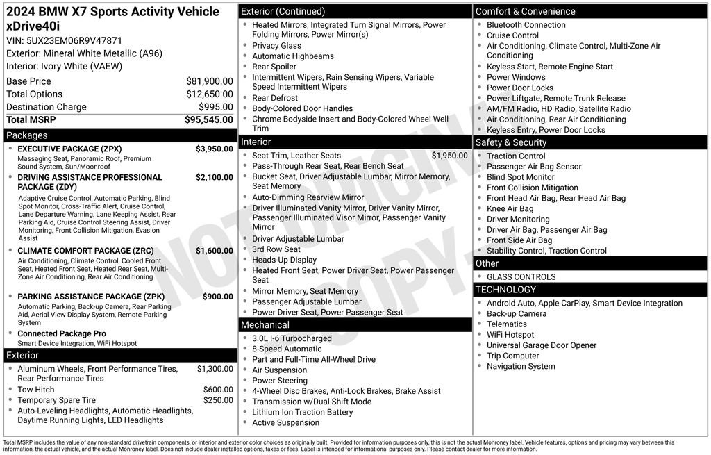 Used 2024 BMW X7 xDrive40i w/ Executive Package image 2