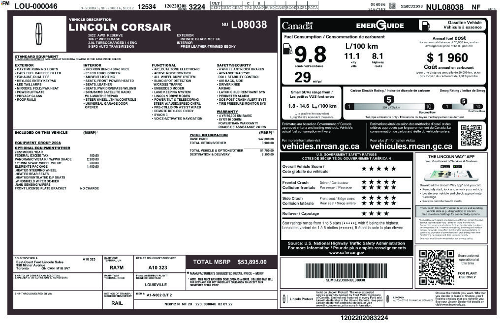 Used 2022 Lincoln Corsair Reserve w/ Elements Package AWD/4WD image 10