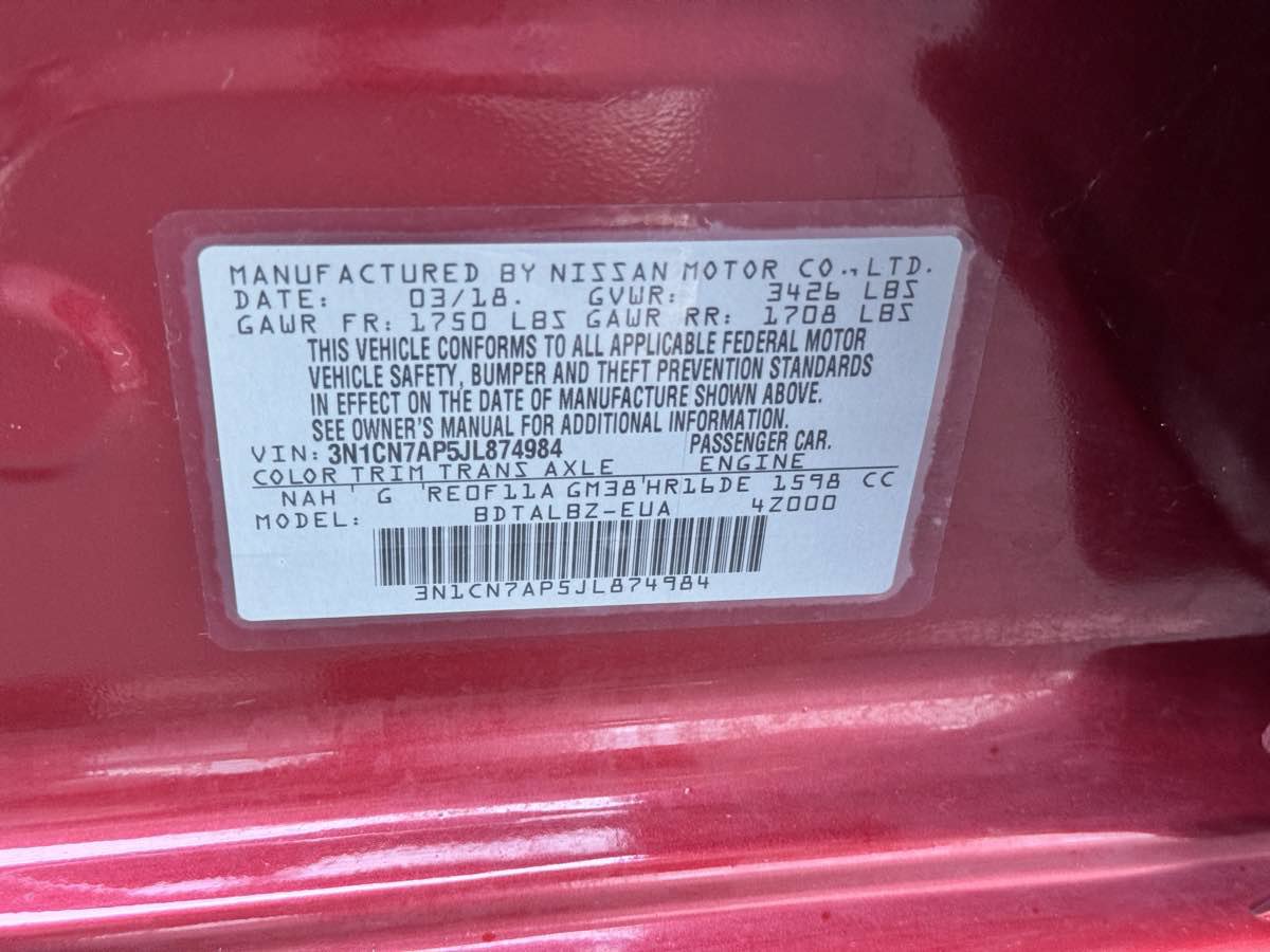 Used 2018 Nissan Versa SV FWD image 19