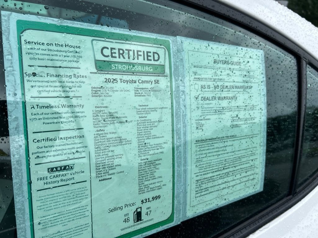 Certified 2025 Toyota Camry SE w/ Convenience Package FWD image 32
