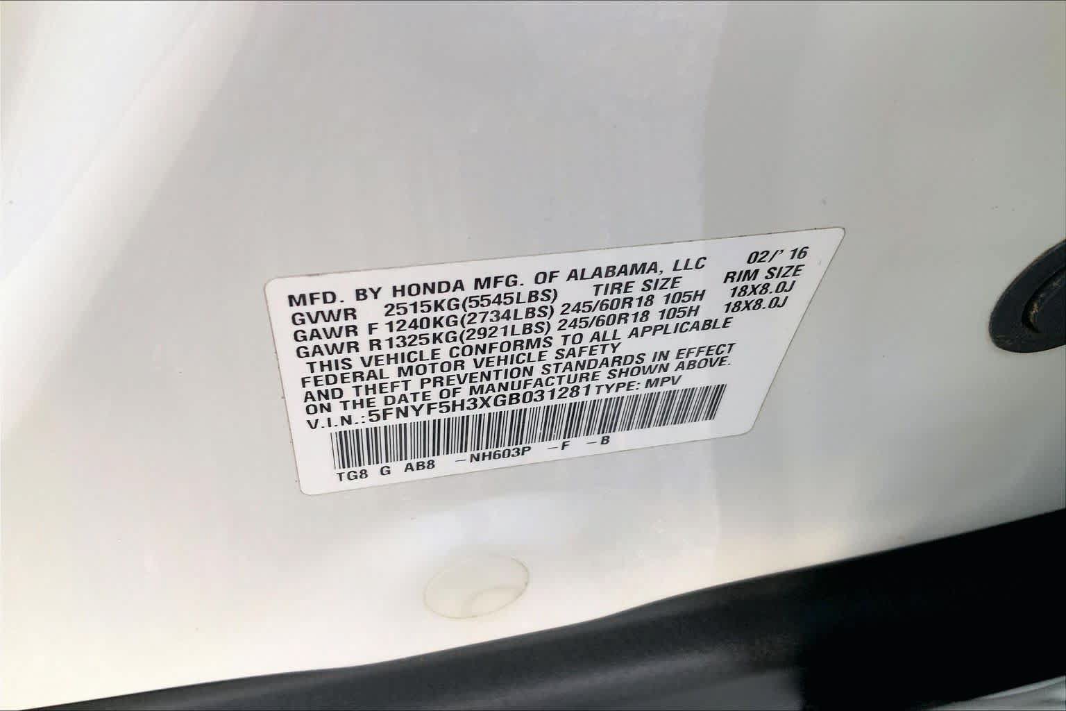 Used 2016 Honda Pilot EX image 30