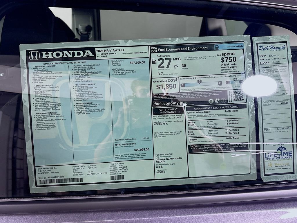 New 2026 Honda HR-V LX image 23