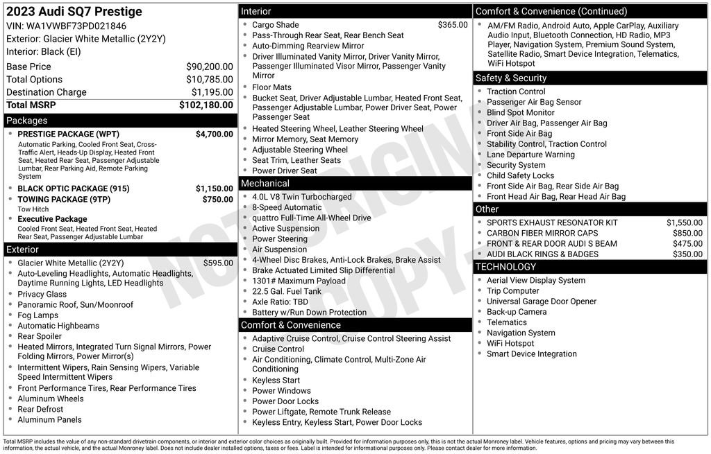 Used 2023 Audi SQ7 Prestige w/ Prestige Package image 48