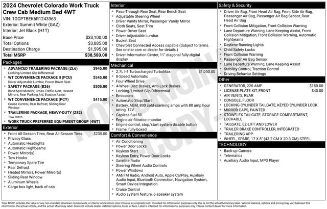 Used 2024 Chevrolet Colorado W/T w/ Advanced Trailering Package image 31