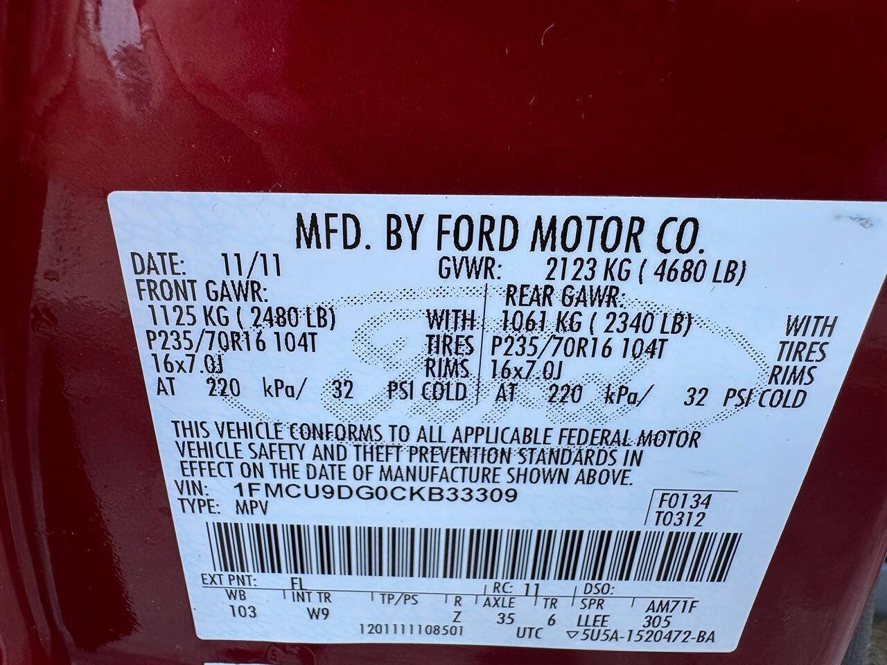 Used 2012 Ford Escape XLT w/ Class II Trailer Tow Pkg AWD/4WD image 24