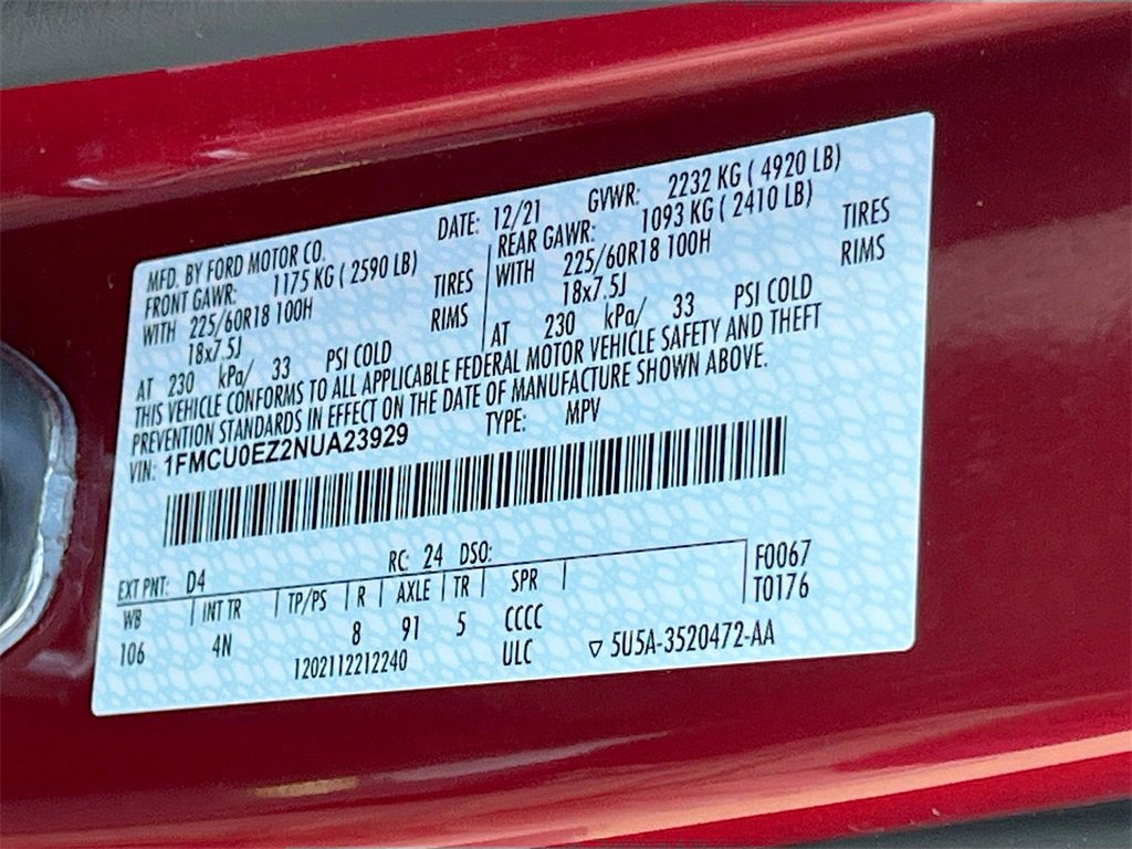 Used 2022 Ford Escape SE w/ Convenience Package image 29