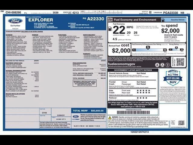 Used 2023 Ford Explorer XLT w/ Equipment Group 202A AWD/4WD image 9