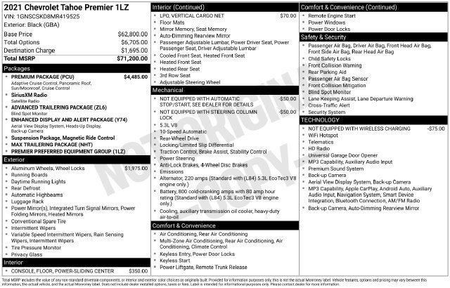 Certified 2021 Chevrolet Tahoe Premier w/ Premium Package RWD image 5