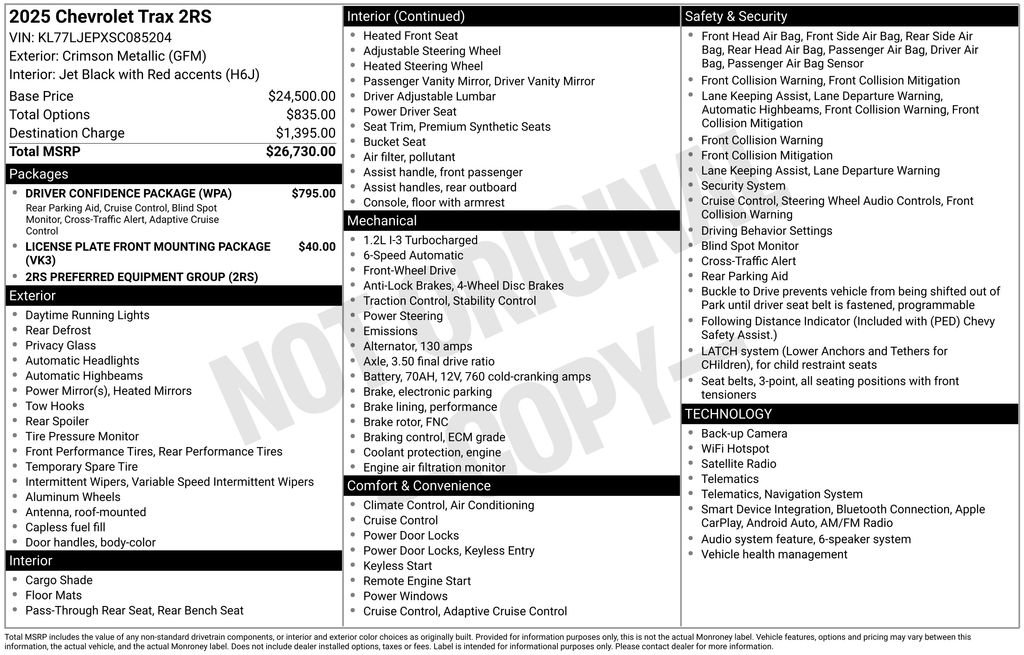 Used 2025 Chevrolet Trax RS w/ Driver Confidence Package FWD image 39
