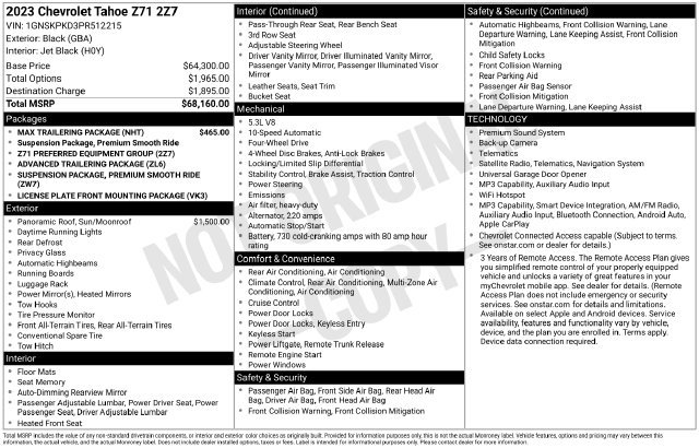 Used 2023 Chevrolet Tahoe Z71 w/ Max Trailering Package AWD/4WD image 8