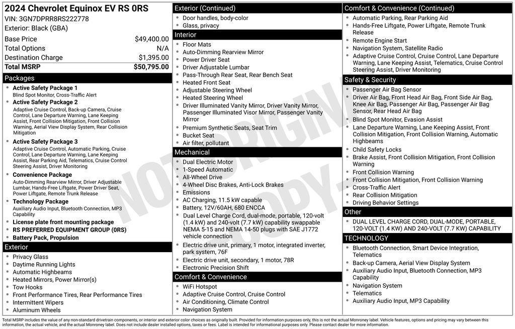 Used 2024 Chevrolet Equinox EV RS AWD/4WD image 4