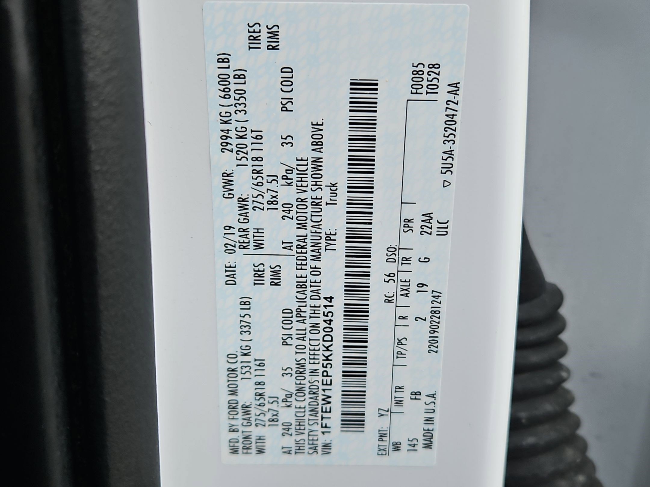 Used 2019 Ford F150 XLT w/ Equipment Group 302A Luxury image 35