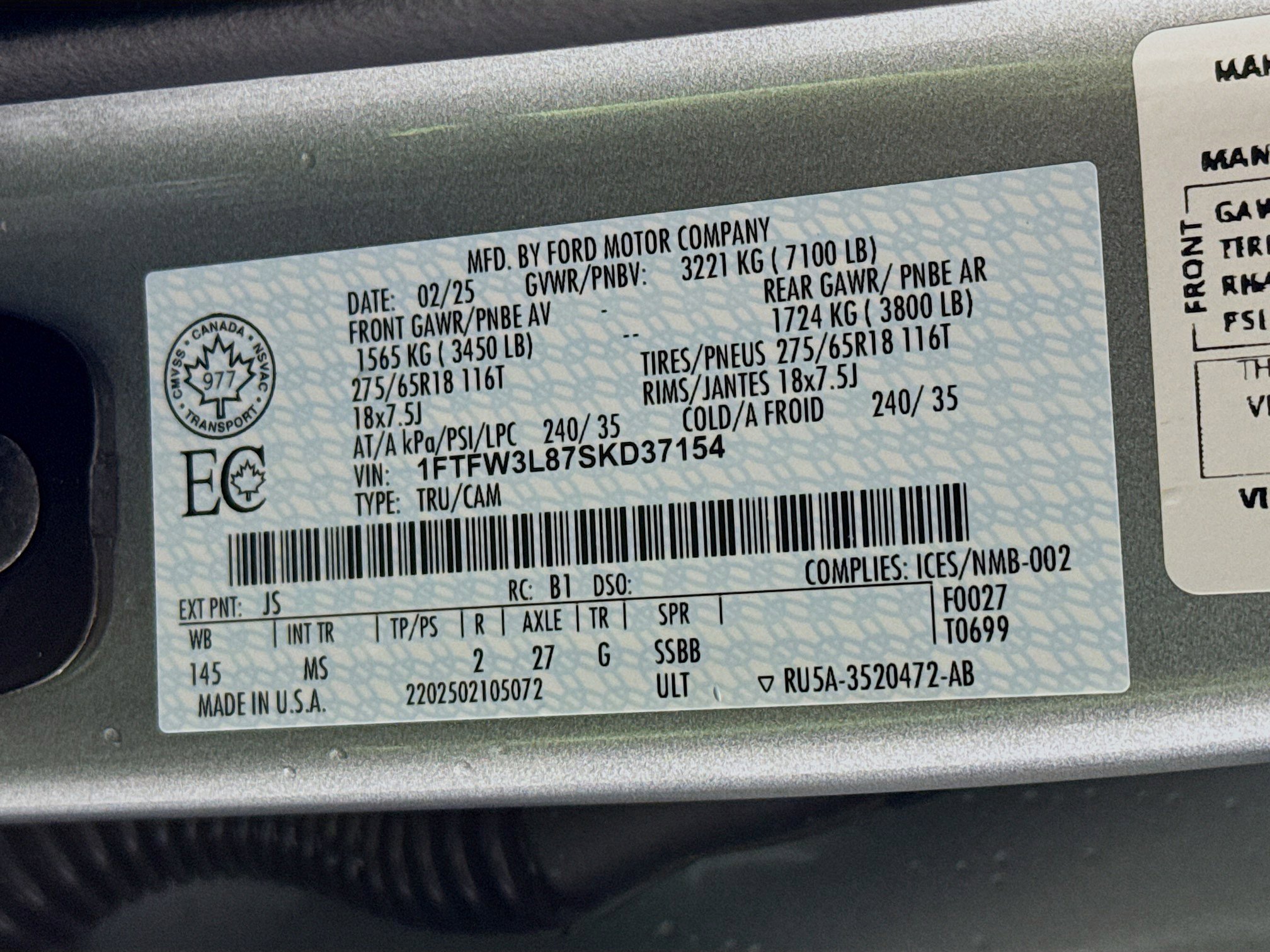 Used 2025 Ford F150 XLT w/ Equipment Group 301A Standard image 37