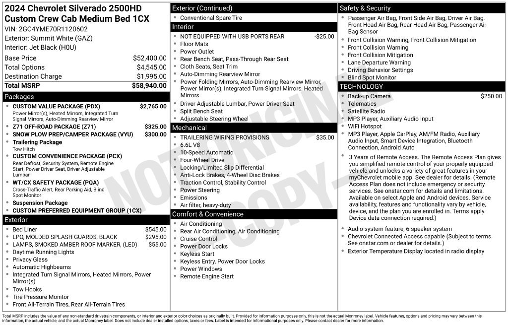 Used 2024 Chevrolet Silverado 2500 Custom w/ Custom Value Package AWD/4WD image 10