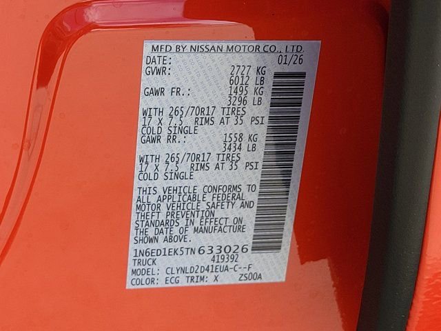 New 2026 Nissan Frontier PRO-4X w/ Pro-4x Convenience Package image 11