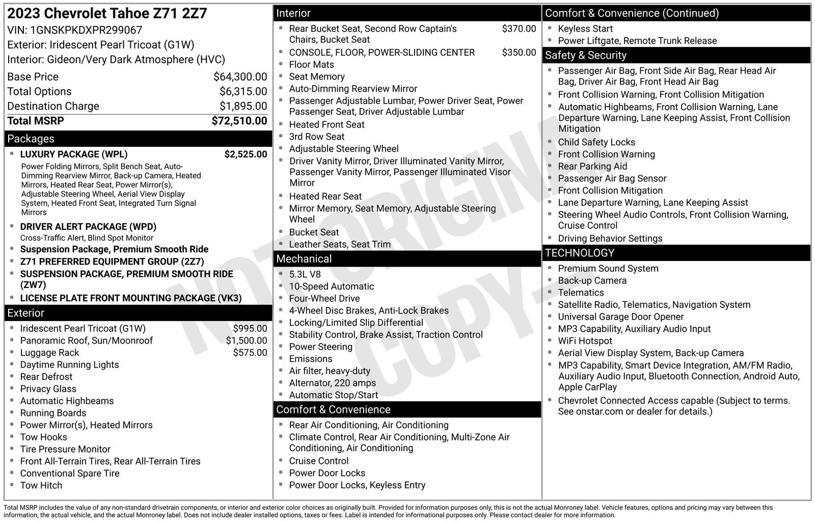 Used 2023 Chevrolet Tahoe Z71 w/ Luxury Package AWD/4WD image 27