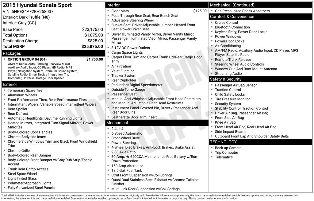 Used 2015 Hyundai Sonata Sport w/ Option Group 04 image 38