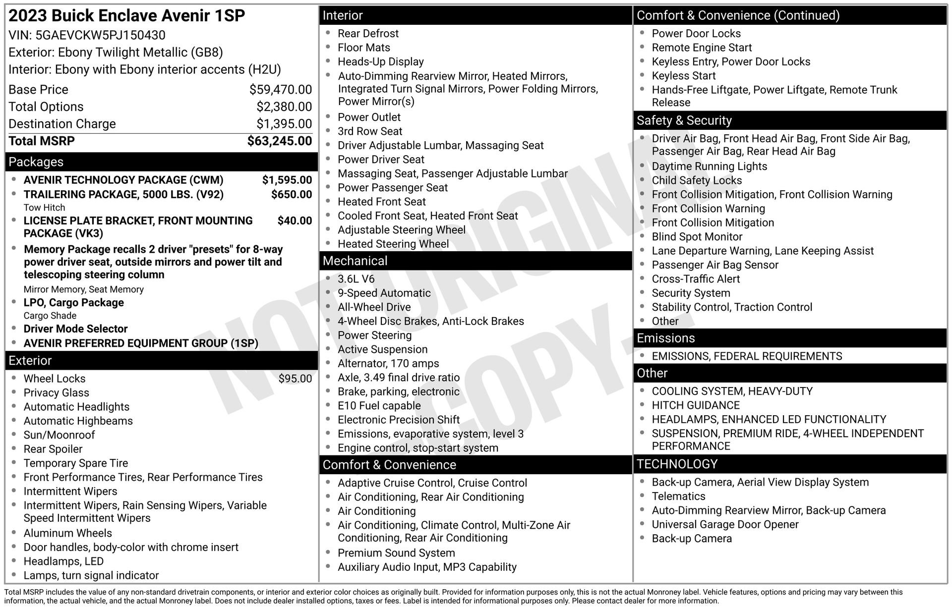 Certified 2023 Buick Enclave Avenir w/ Avenir Technology Package image 4