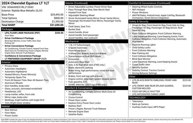 Used 2024 Chevrolet Equinox LT w/ LPO, Floor Liner Package video 2