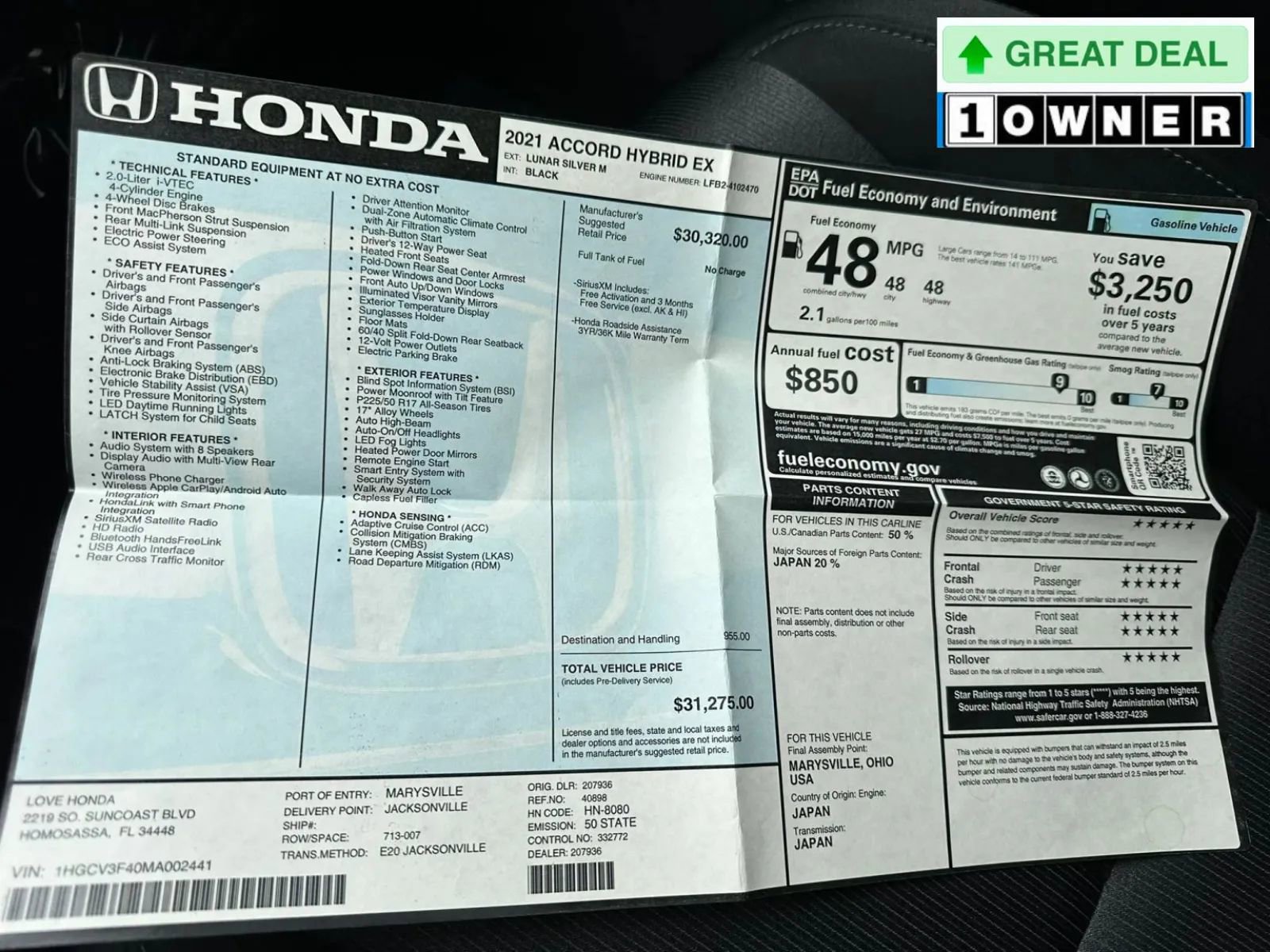 Used 2021 Honda Accord EX image 27