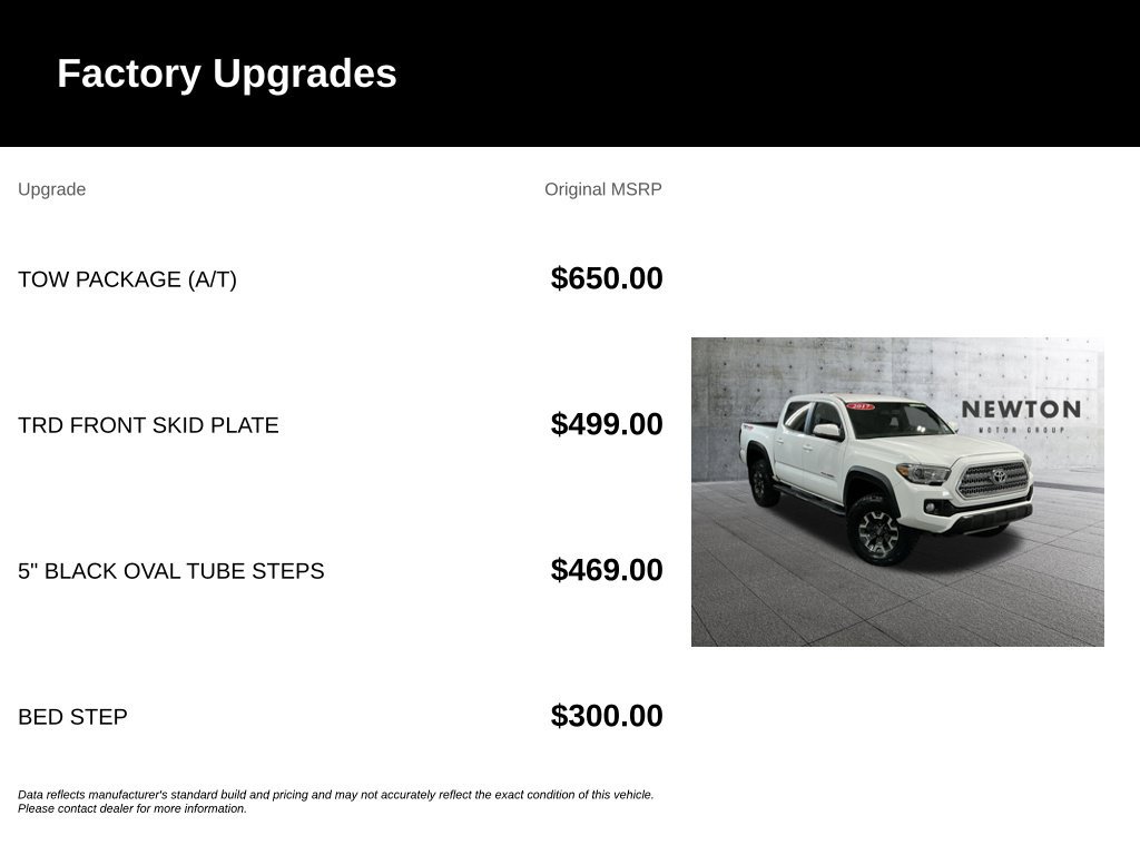 Used 2017 Toyota Tacoma TRD Off-Road w/ Tow Package (A/T) AWD/4WD image 8