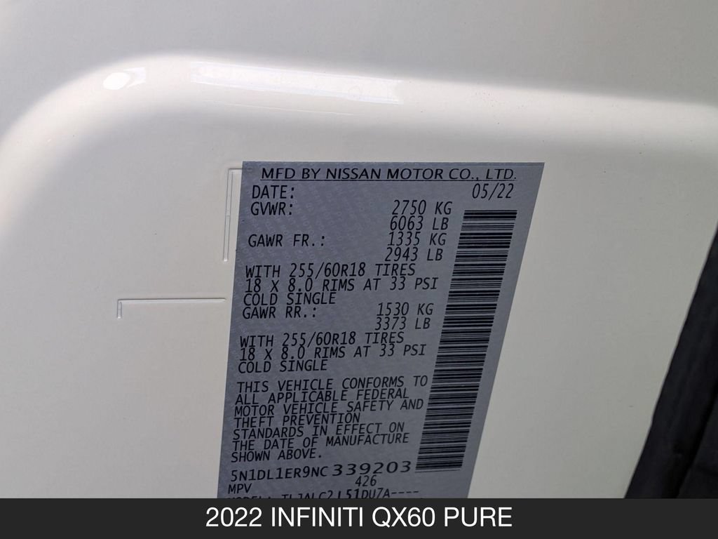Used 2022 INFINITI QX60 Pure FWD image 27