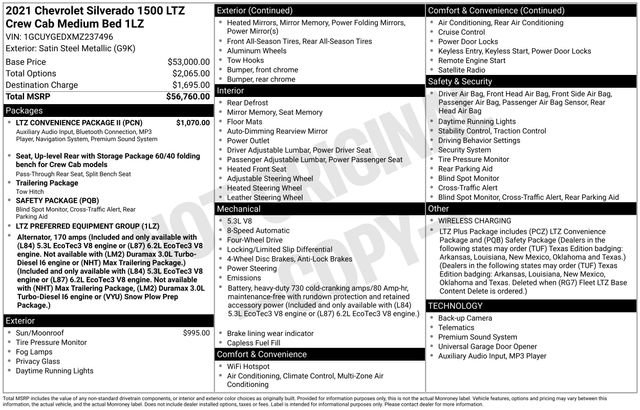 Used 2021 Chevrolet Silverado 1500 LTZ w/ LTZ Convenience Package II AWD/4WD image 4
