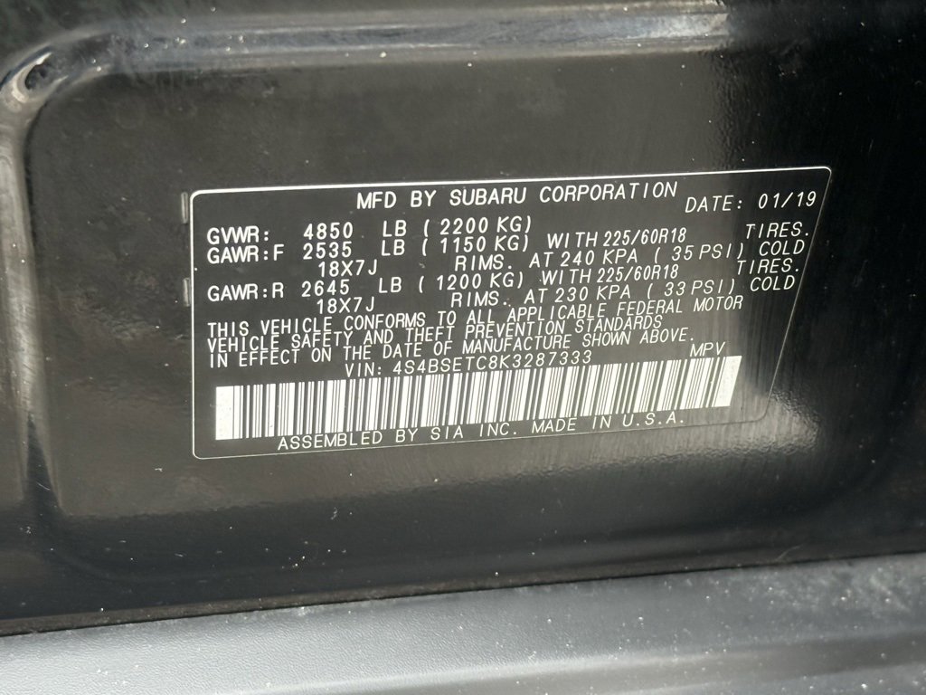 Used 2019 Subaru Outback 3.6R Touring w/ Popular Package #3A image 43