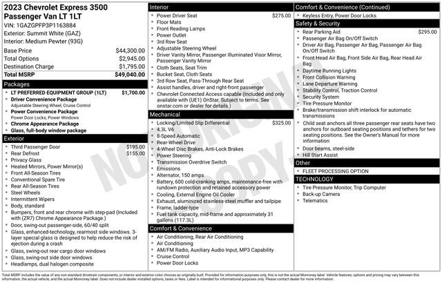 Used 2023 Chevrolet Express 3500 LT w/ LT Preferred Equipment Group RWD image 31