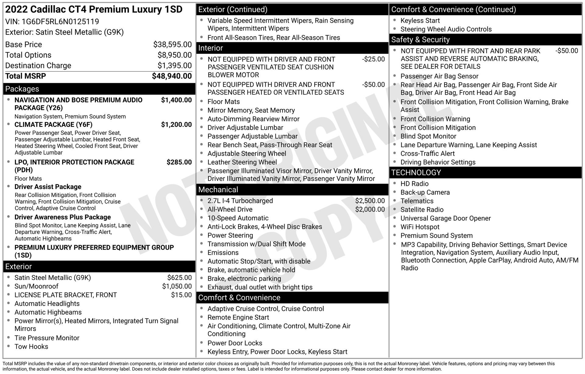 Certified 2022 Cadillac CT4 Premium Luxury AWD/4WD image 43