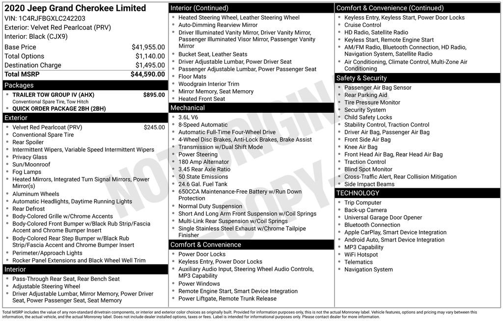 Used 2020 Jeep Grand Cherokee Limited w/ Trailer Tow Group IV image 33