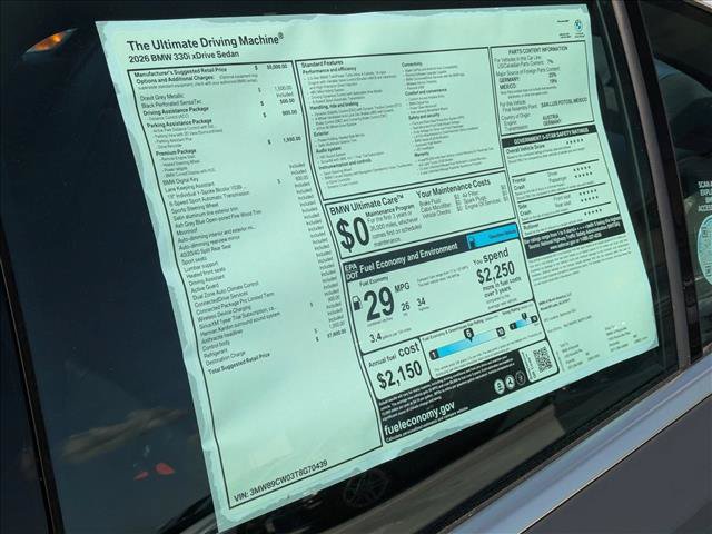 New 2026 BMW 330i xDrive Sedan w/ Premium Package AWD/4WD image 19