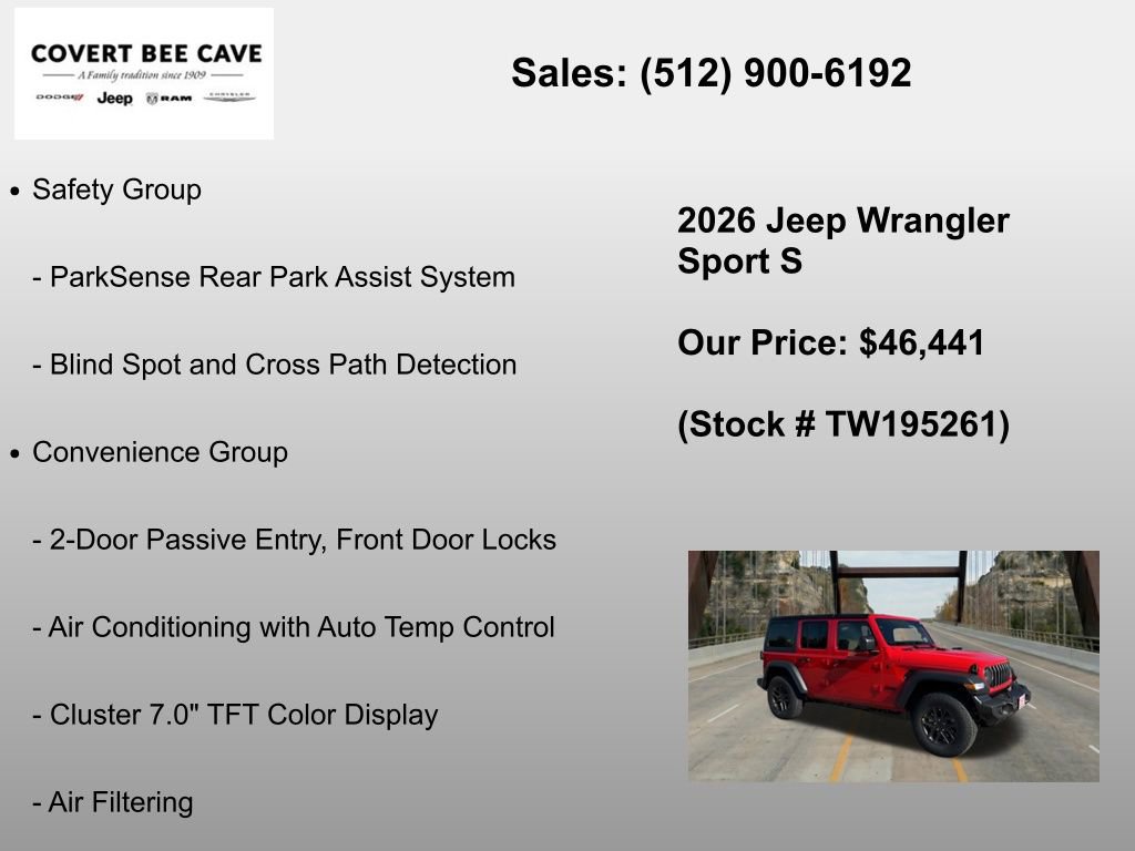 New 2026 Jeep Wrangler Unlimited Sport AWD/4WD image 18