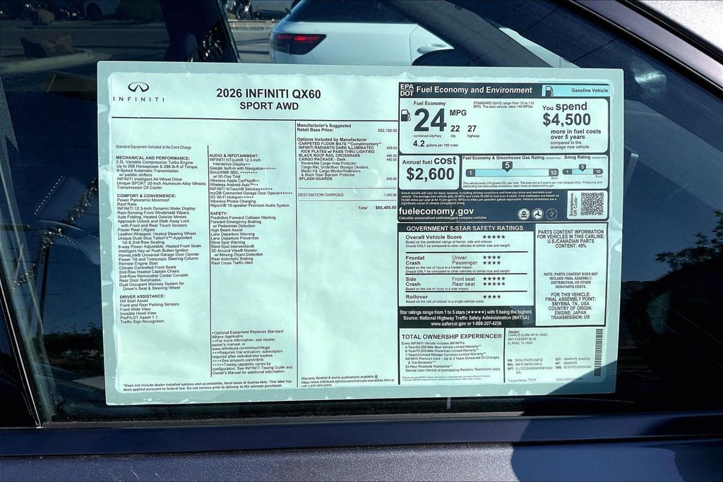 New 2026 INFINITI QX60 Sport w/ Dark Cargo Package AWD/4WD image 14