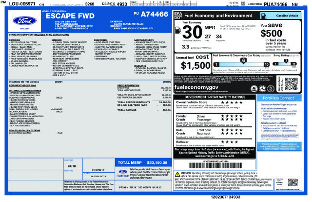 Certified 2023 Ford Escape ST-Line w/ Tech Pack #1 FWD image 39