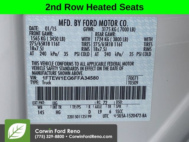 Used 2015 Ford F150 Lariat w/ Equipment Group 502A Luxury AWD/4WD image 31