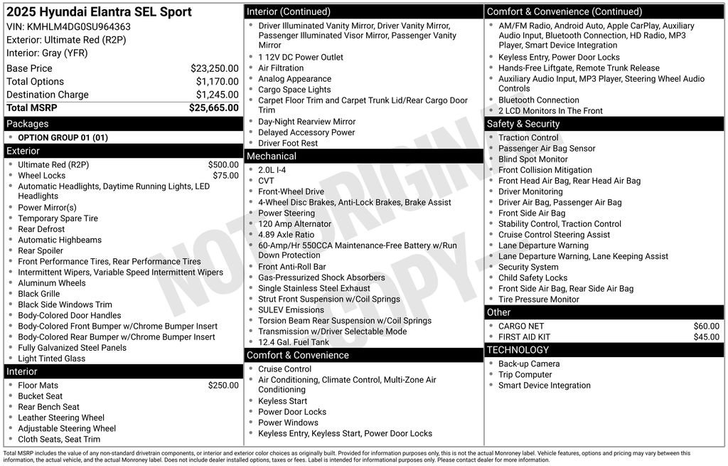 New 2025 Hyundai Elantra Sport FWD image 6