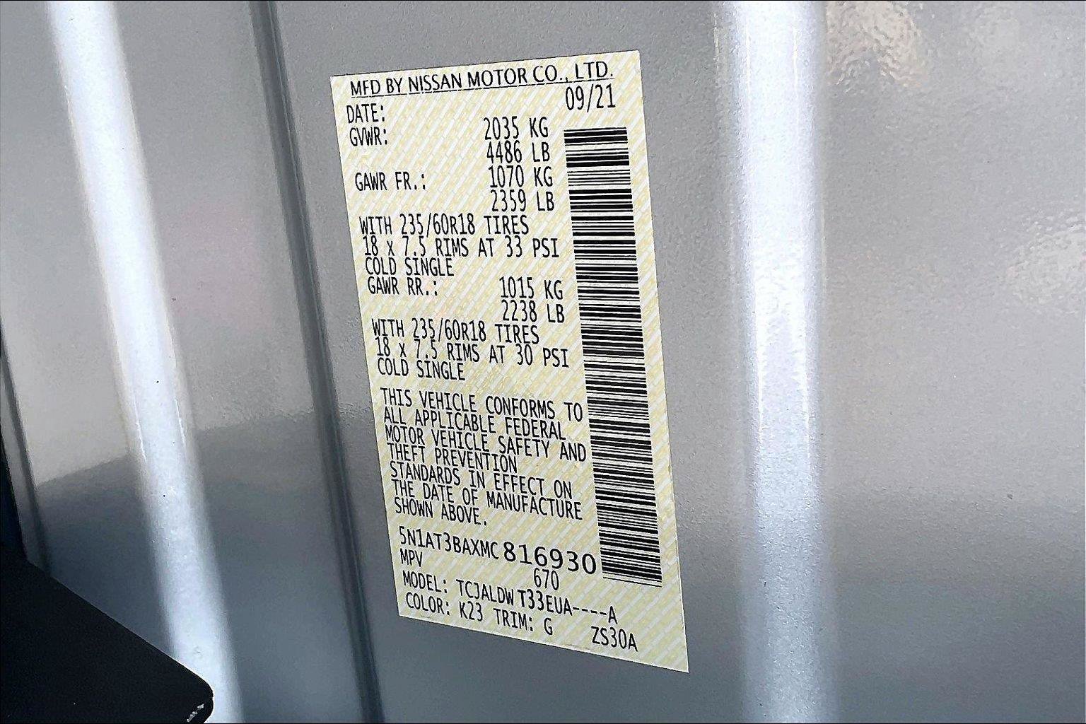Certified 2021 Nissan Rogue SV FWD image 32