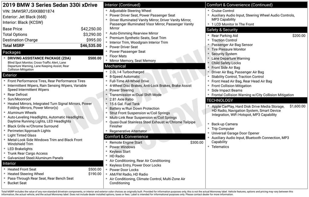 Used 2019 BMW 330i xDrive Sedan w/ Driving Assistance Package image 3