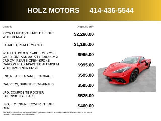 Certified 2022 Chevrolet Corvette Stingray Preferred Cpe w/ Engine Appearance Package RWD image 5