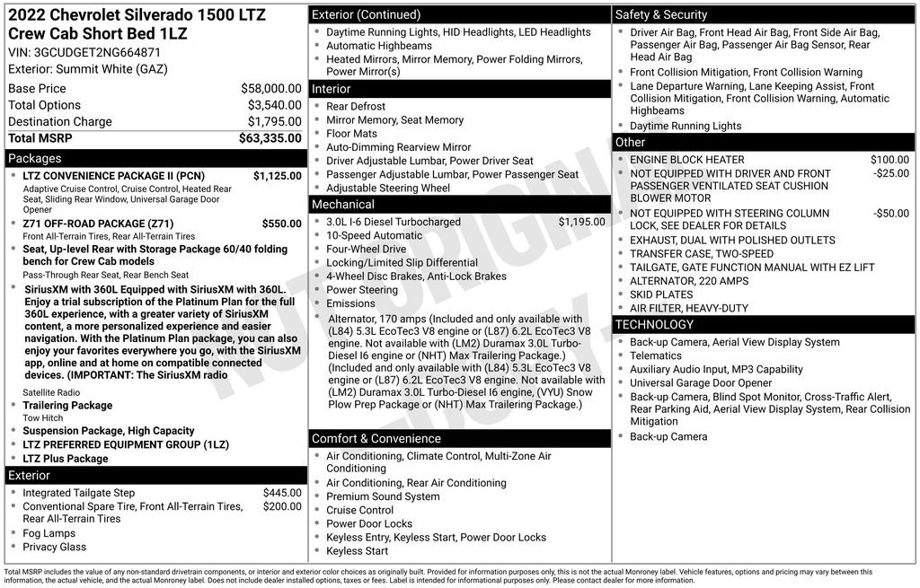 Used 2022 Chevrolet Silverado 1500 LTZ w/ LTZ Convenience Package II AWD/4WD image 18