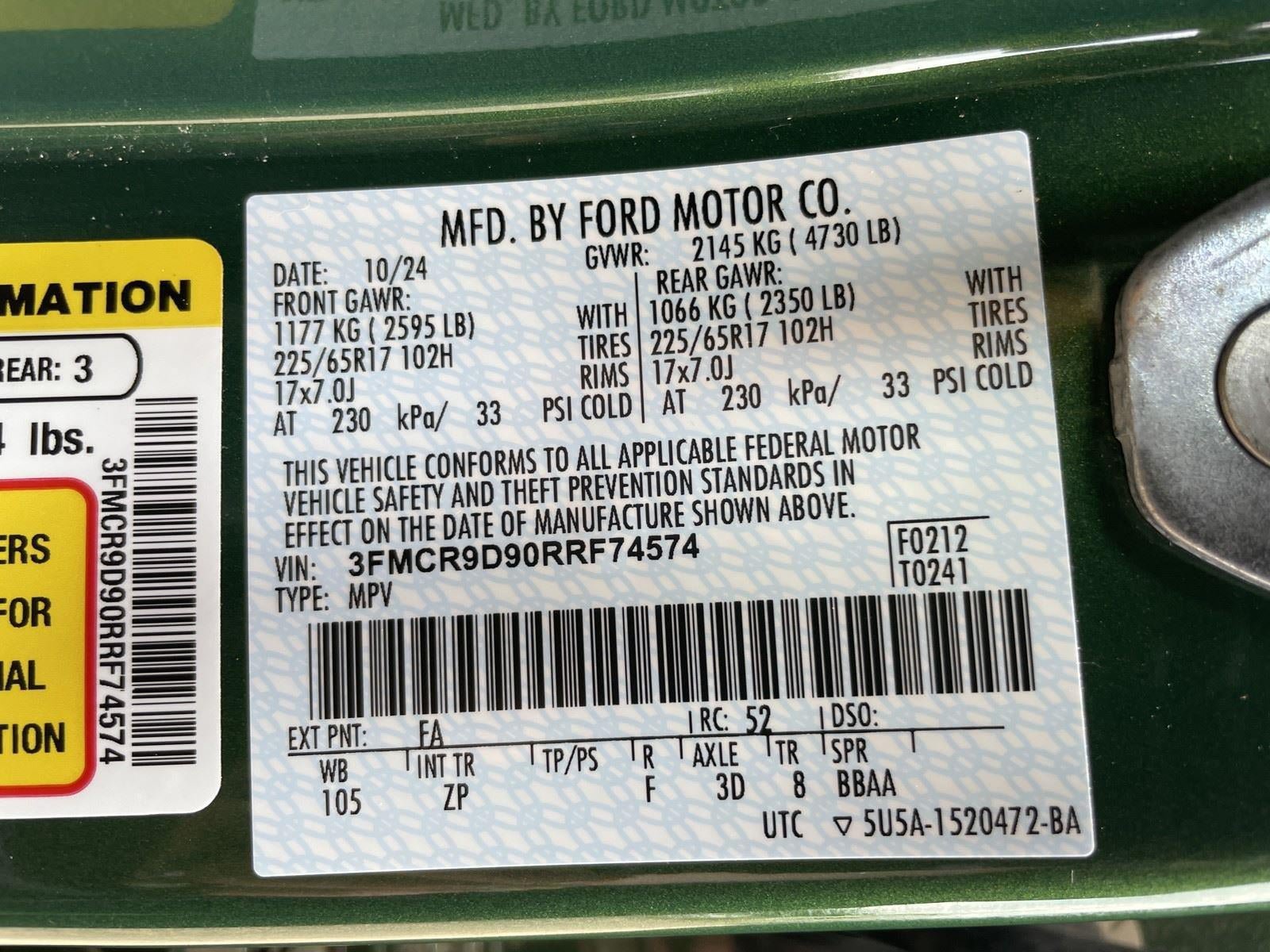 Used 2024 Ford Bronco Sport Badlands w/ Premium Package AWD/4WD image 13
