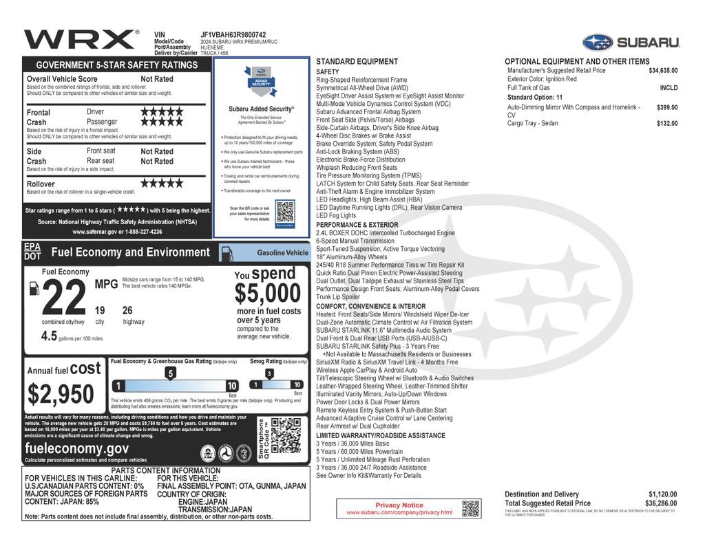 Used 2024 Subaru WRX Premium image 4