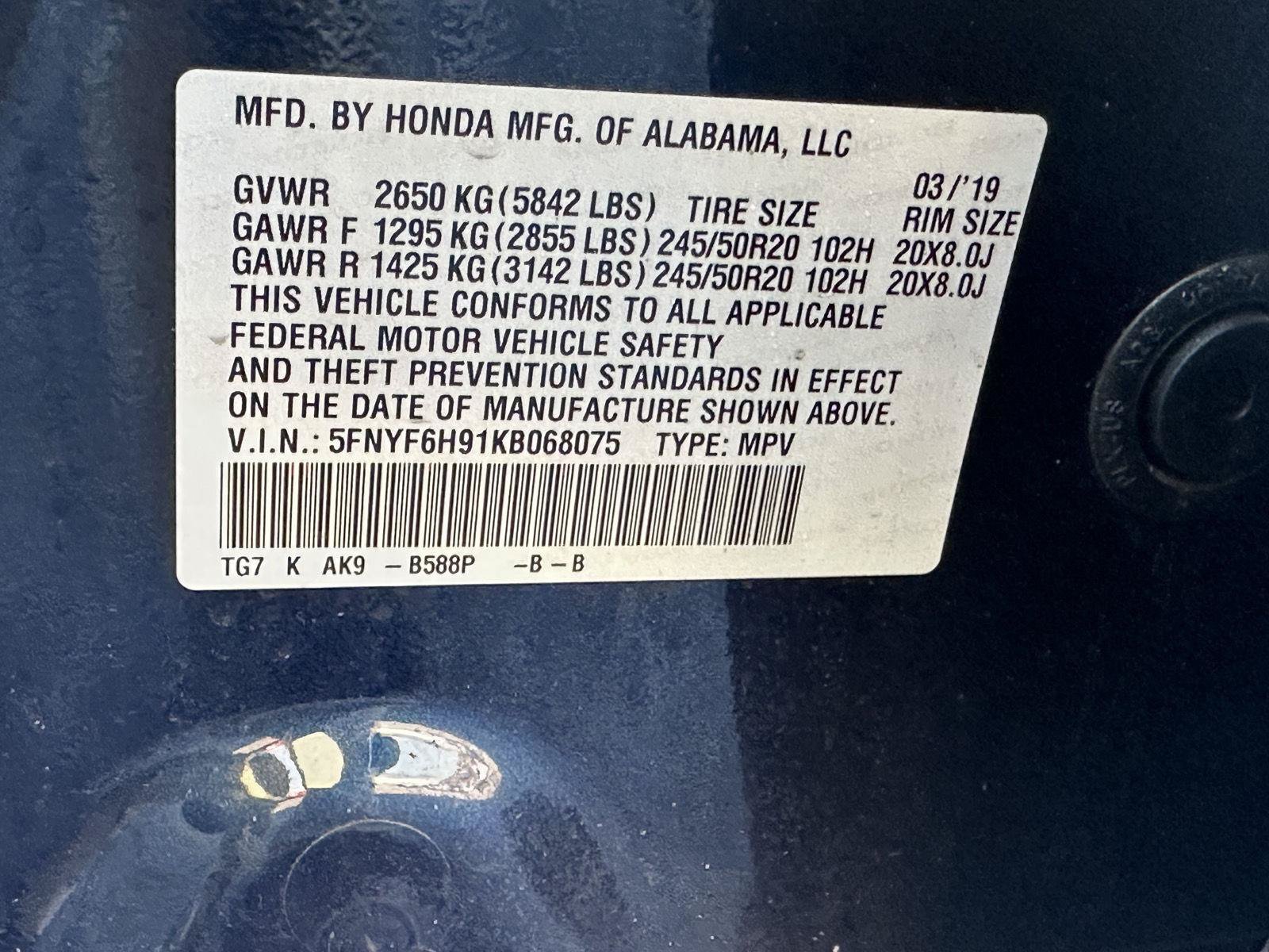 Used 2019 Honda Pilot Touring image 15