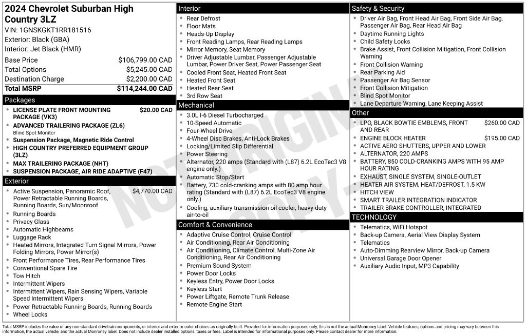 Used 2024 Chevrolet Suburban High Country AWD/4WD image 61