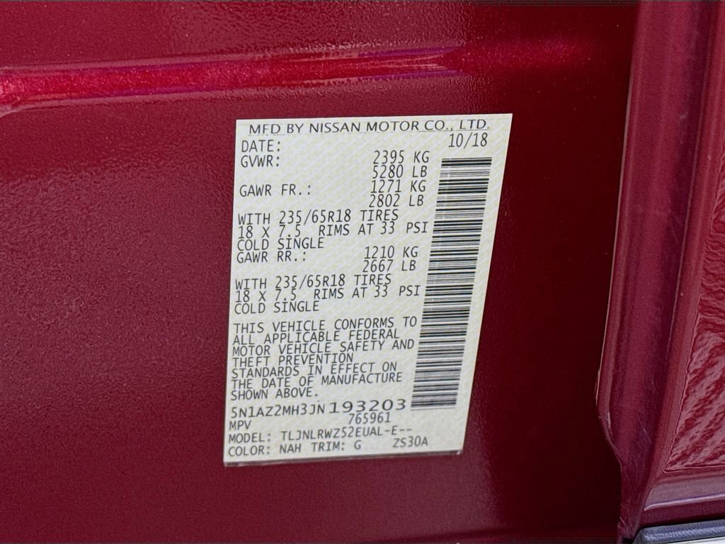 Used 2018 Nissan Murano SL w/ Moonroof Package image 33