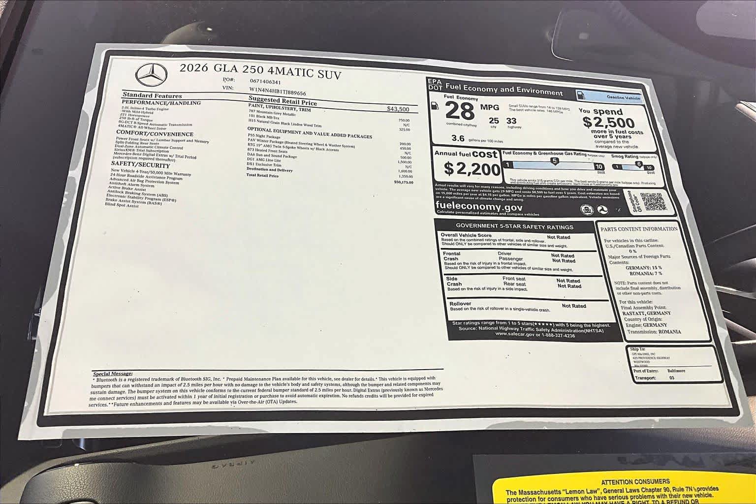 New 2026 Mercedes-Benz GLA 250 4MATIC image 18