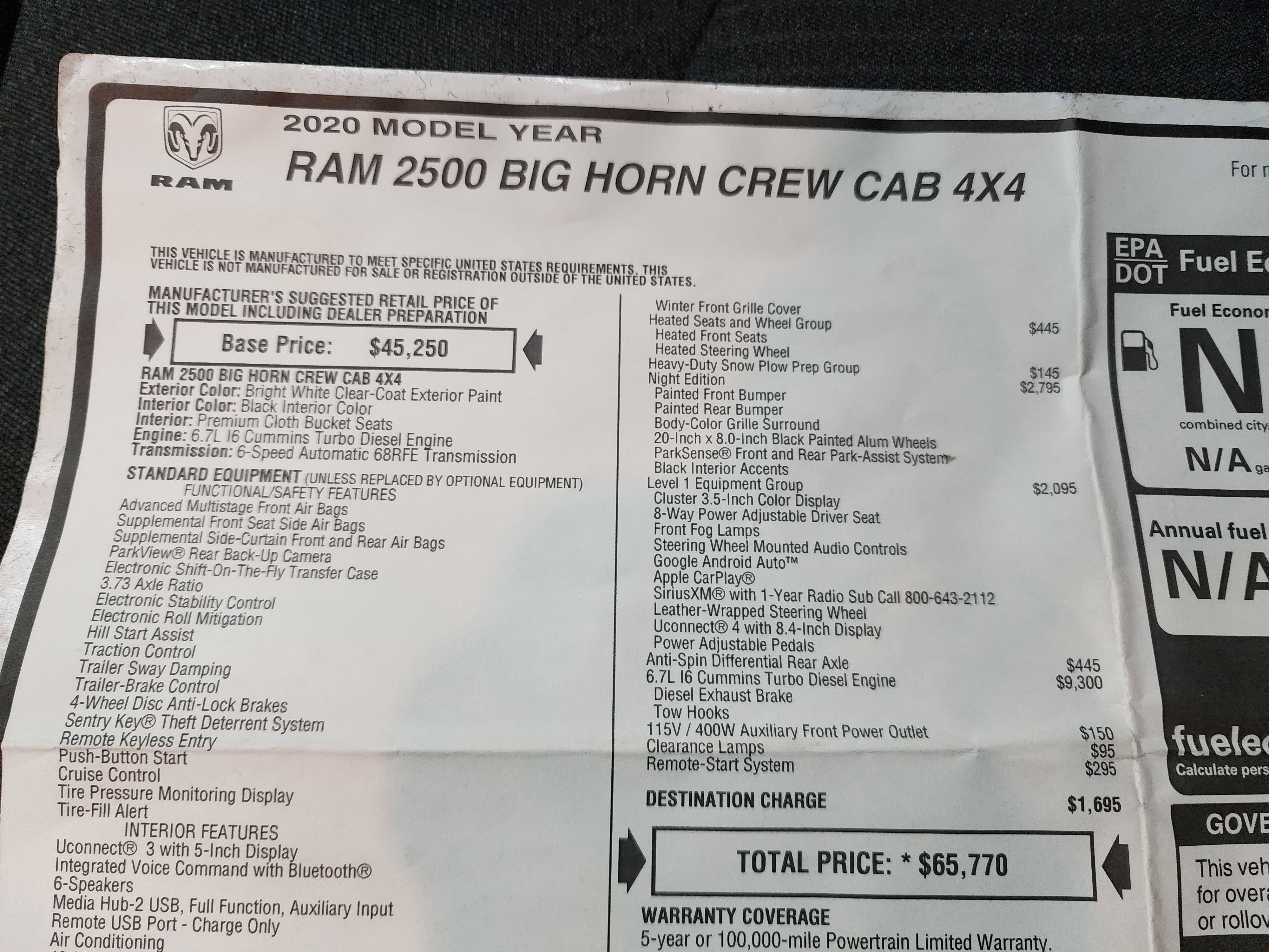 Used 2020 RAM 2500 Big Horn w/ Night Edition image 48