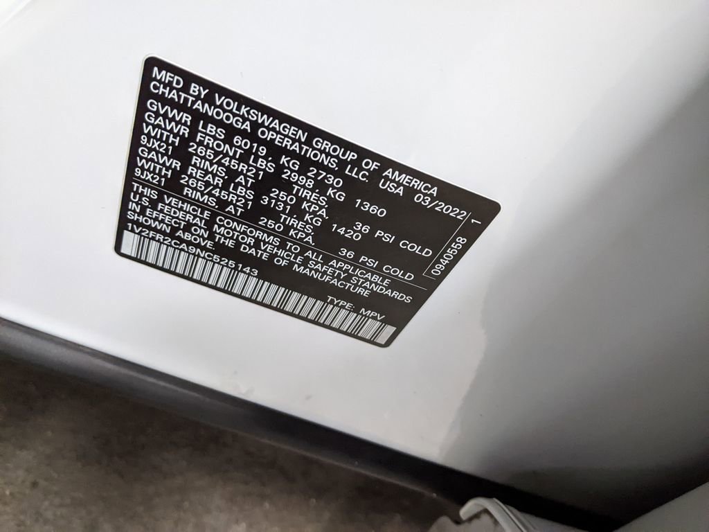 Certified 2022 Volkswagen Atlas SEL Premium AWD/4WD image 30